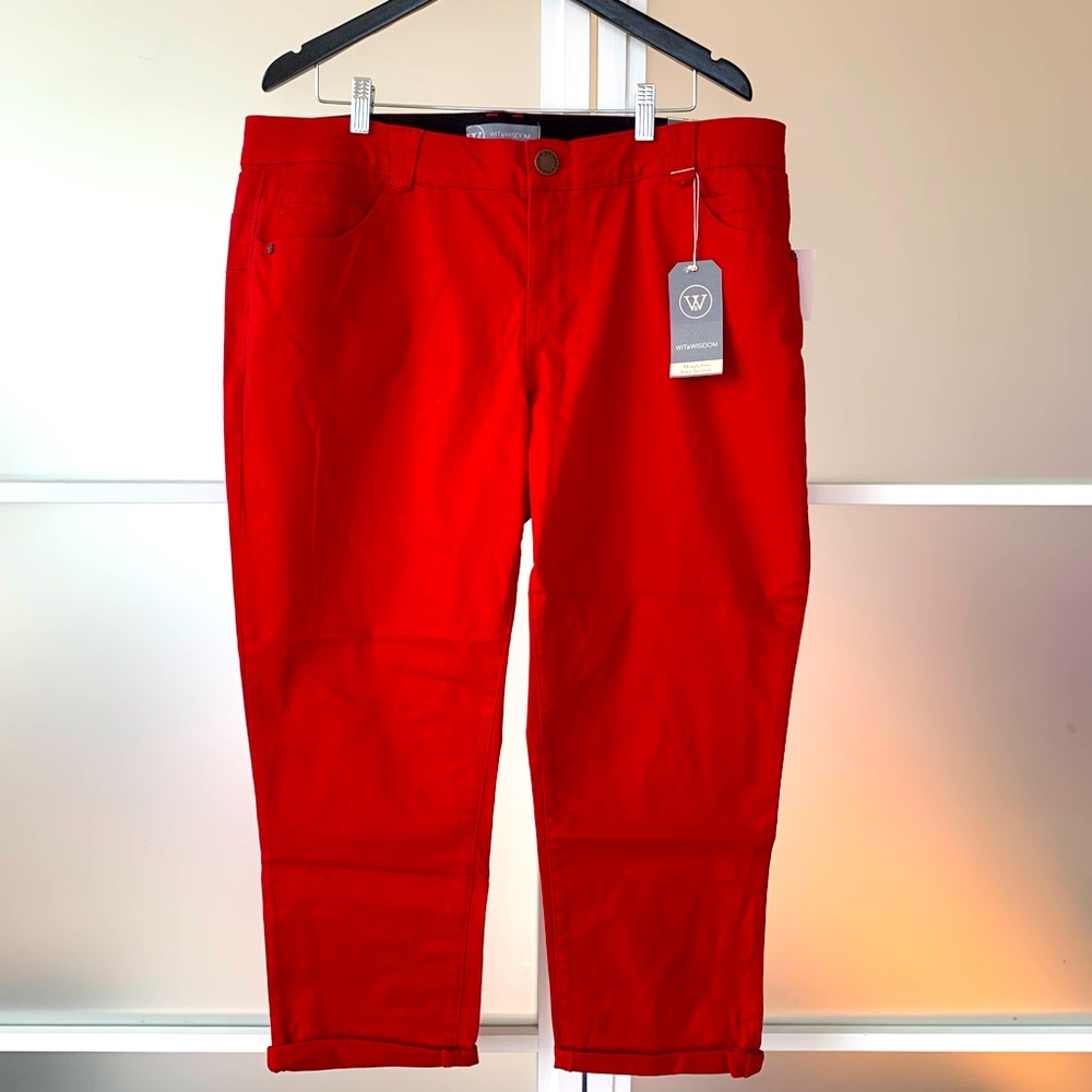 Wit & Wisdom (Nordstrom) Ab Solution Ankle Skimmer pants. Red. 18W NWT